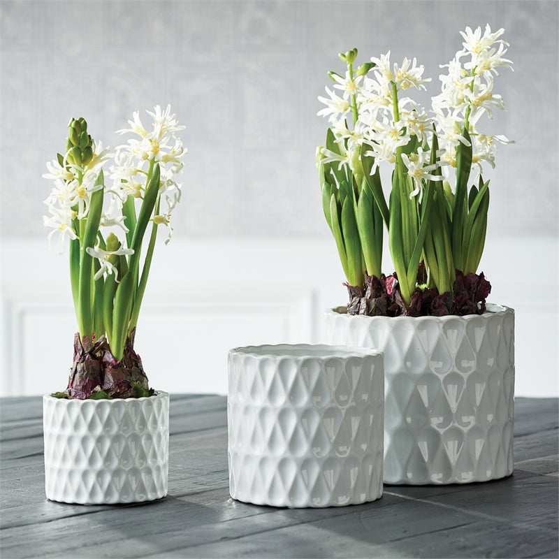 Napa Garden Collection-Loopy Pots, Set of 3 White