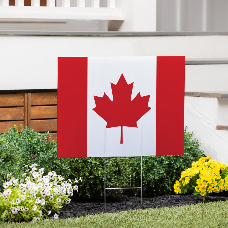 Canada Strong True North Yard Sign, Flag, 24"x18"