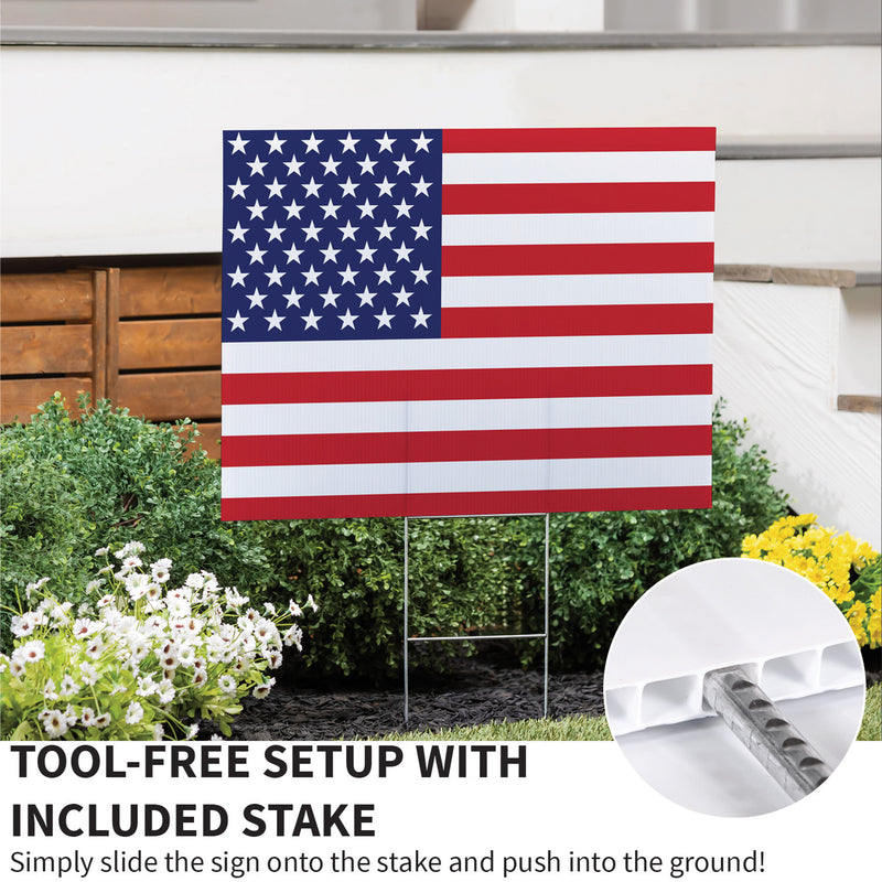 American Classic Stars & Stripes Yard Sign, Flag, 24"x18"