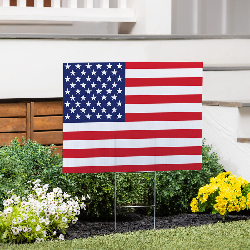 American Classic Stars & Stripes Yard Sign, Flag, 24"x18"