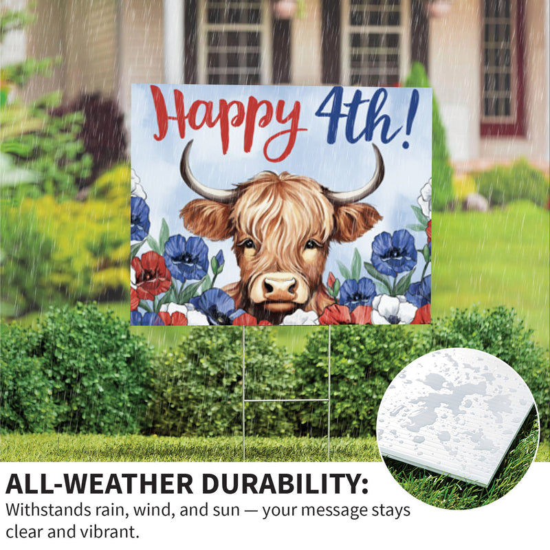 American Classic Highland Cow Yard Sign, 24"x18"
