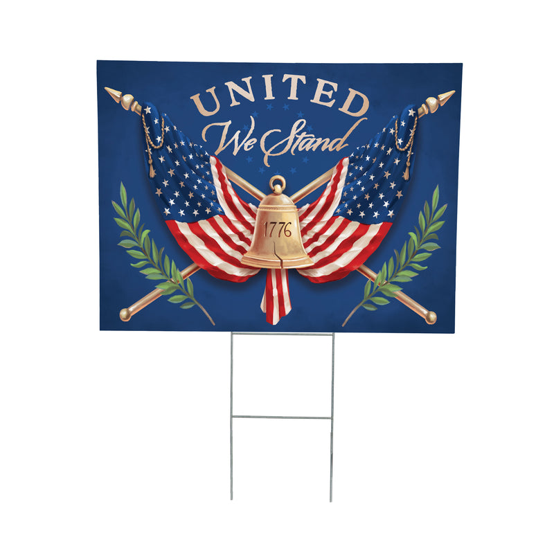 American Classic Yard Sign, "United We Stand", 24"x18"