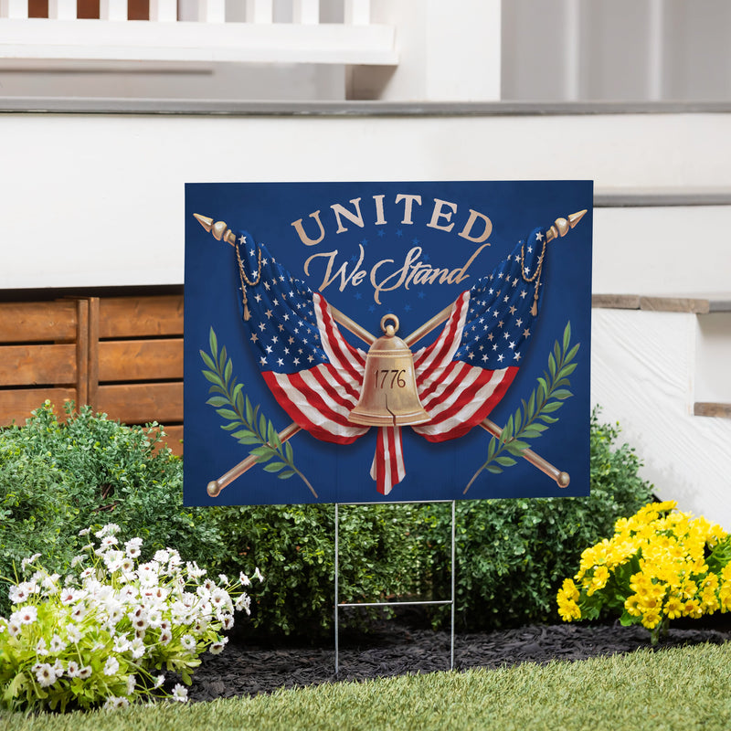 American Classic Yard Sign, "United We Stand", 24"x18"