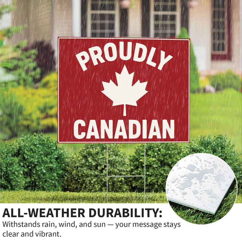 Canada Strong Vintage Yard Sign, "Proudly Canadian", 24"x18"