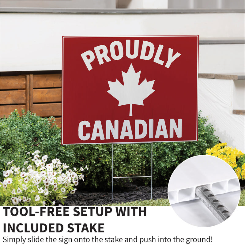 Canada Strong Vintage Yard Sign, "Proudly Canadian", 24"x18"