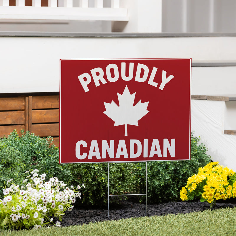 Canada Strong Vintage Yard Sign, "Proudly Canadian", 24"x18"