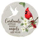 Memorial Garden Stone, Cut Out Round Cardinal