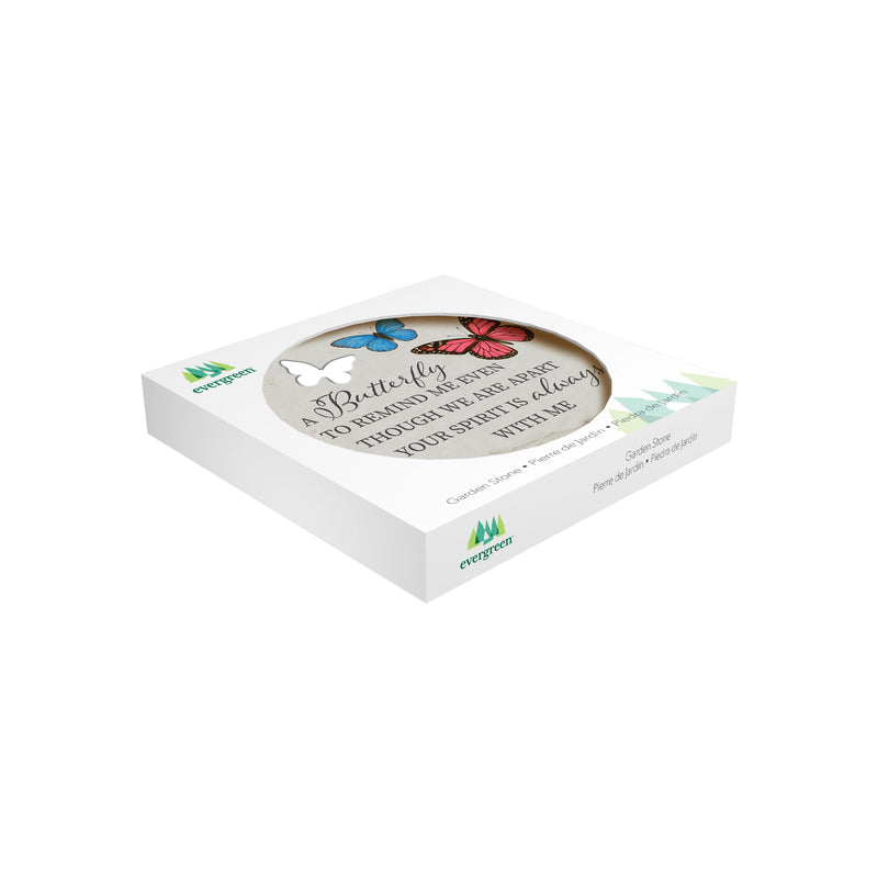 Memorial Garden Stone, Cut Out Round Butterfly