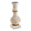 Stacked Faux Rock Non-Watertight Vase with Base and Floral Rope Accent
