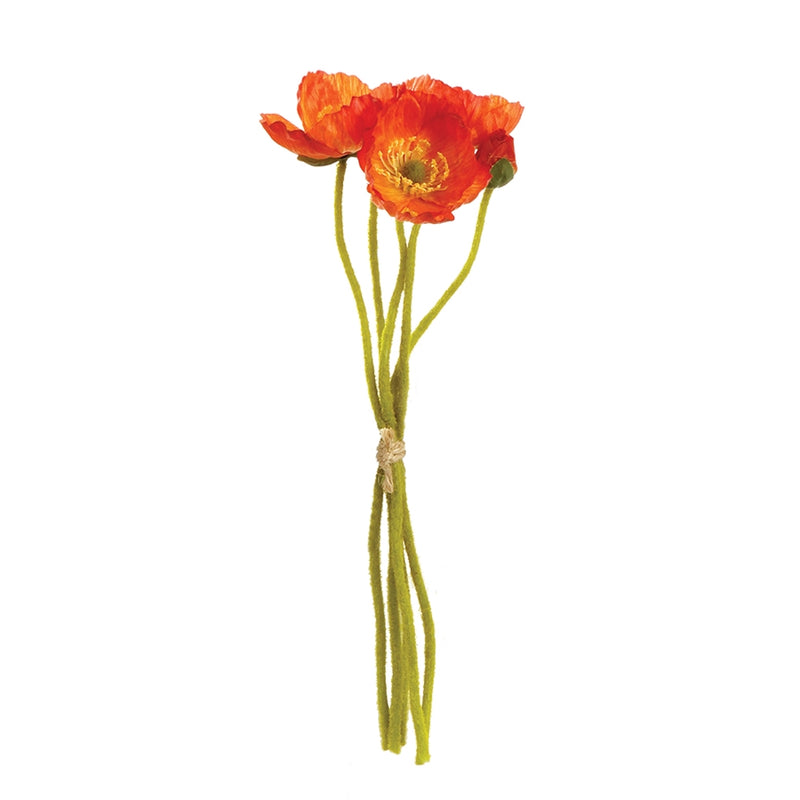 Napa Home Garden, MINI POPPY CUTTINGS 11" BNDL/5 ORNG,gp223or