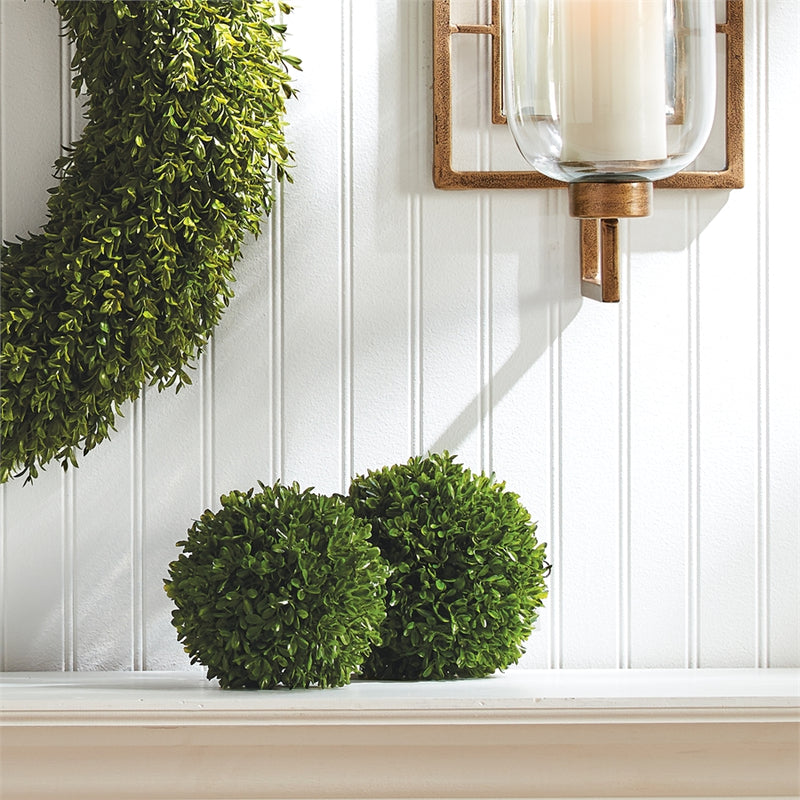 Napa Floral Collection-Faux Boxwood Hanging Orb 6.5 inches