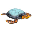 Blue Coastal Garden Statue, Metal Vivid Sea Turtle Garden Statue, 4"H