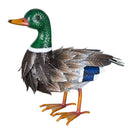Metal Mallard Duck Garden Statue, Standing Pose. 12.5"H