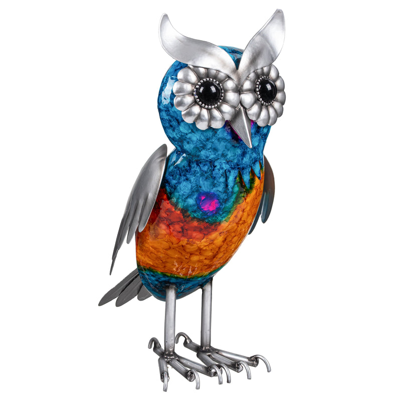 Metal Gradient Owl Garden Statue, 15"H