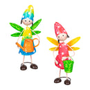 Metal Colorful Garden Fairy Statue, 2 Asst., 9.5"H