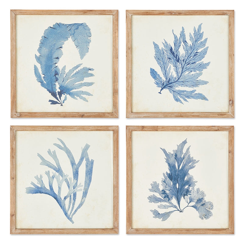 Napa Home Garden, CORAL WATERCOLOR PRINTS ,SET OF 4 FR BLUE,hc126