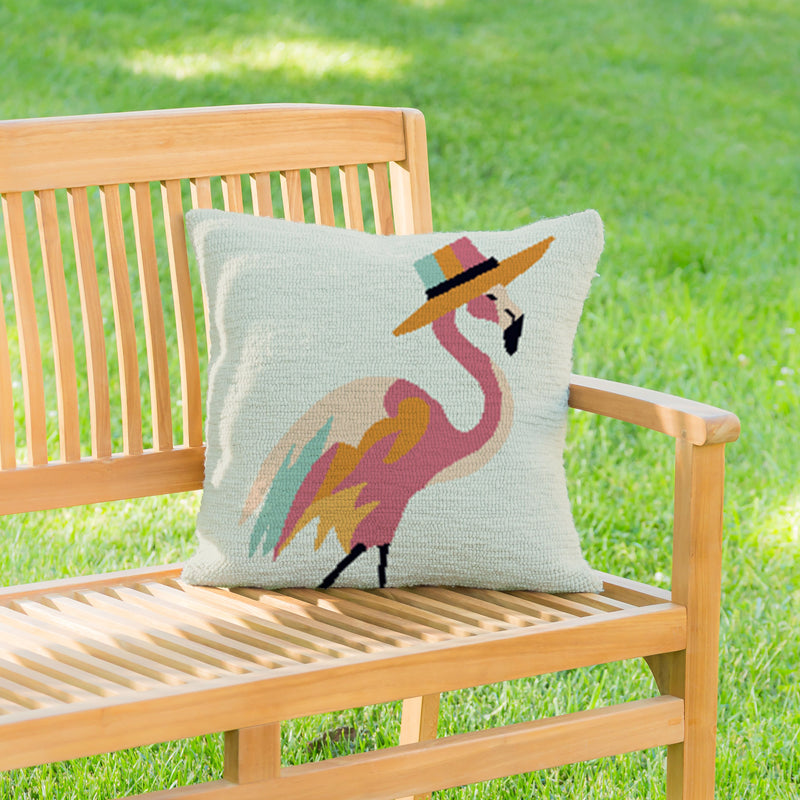 Palm Beach Indoor/Outdoor Hooked Pillow 18"x18"