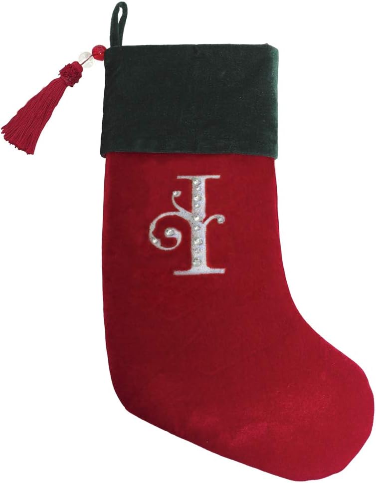 Classic red and green velvet Christmas stocking, finished with a decorative tassel. A perfect festive touch for those who prefer a simple, elegant design.