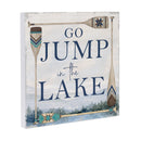 Lake Living Wooden Wall Art Go Jump 12x12"
