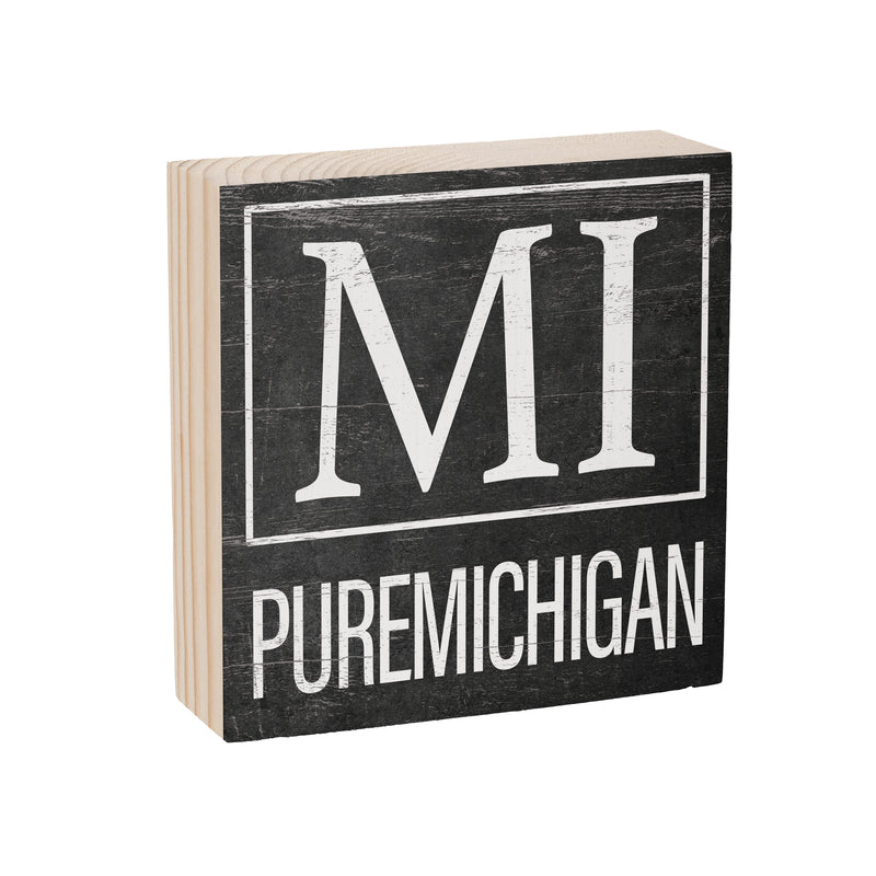 State Wooden Plock Michigan 6x6"