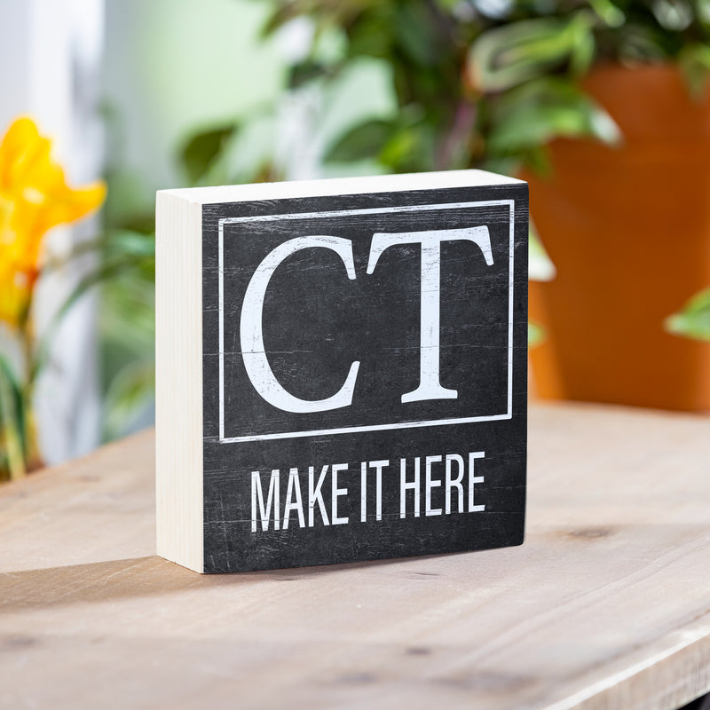 State Wooden Plock Connecticut 6x6"