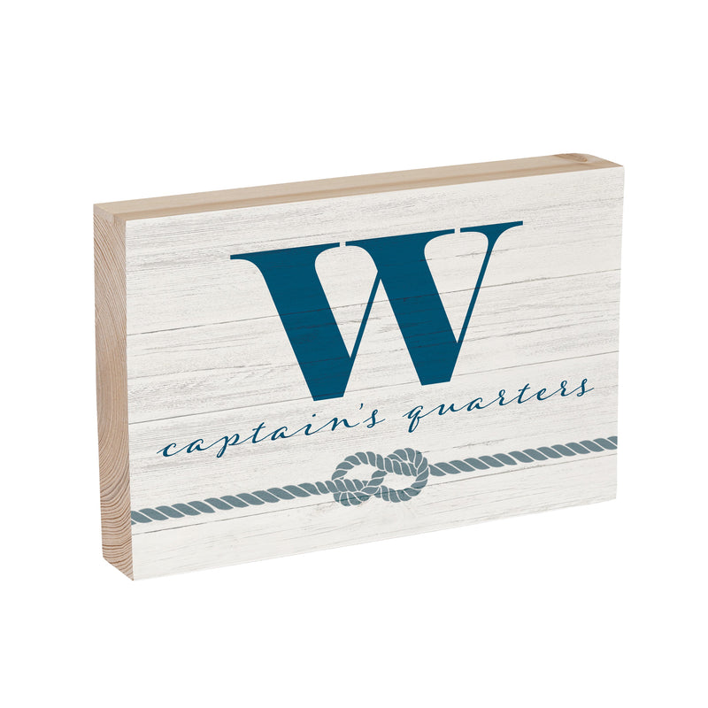 Coastal Wooden Plock Monogram Captain 12x8" W W