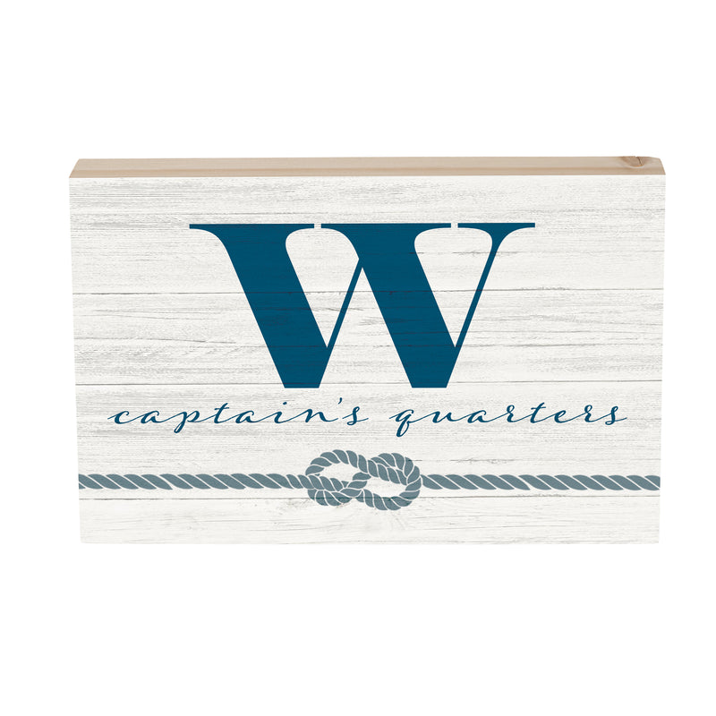 Coastal Wooden Plock Monogram Captain 12x8" W W