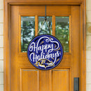 Baltimore Ravens Holiday Round Door Décor with Hanging Rope, 18x18