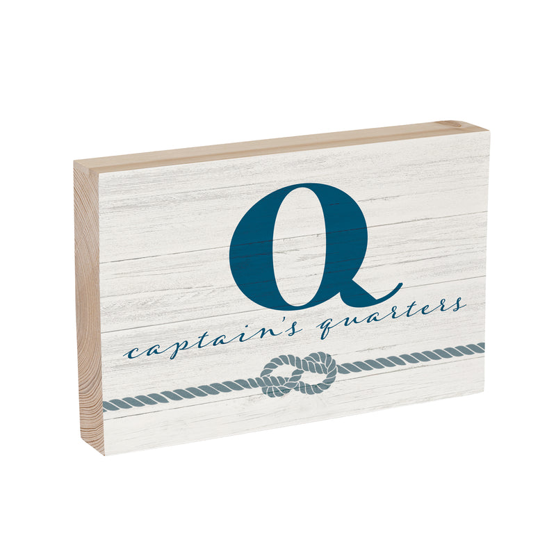 Coastal Wooden Plock Monogram Captain 12x8" Q Q