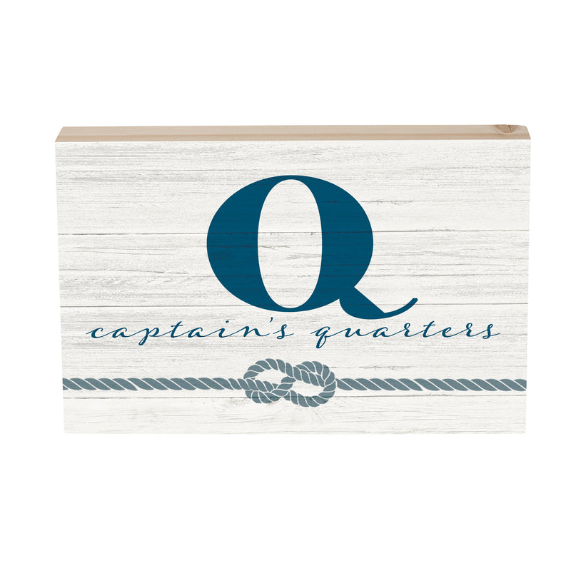 Coastal Wooden Plock Monogram Captain 12x8" Q Q