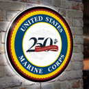 LED Wall Decor, Round, US Marine Corps, 250th Anniversary