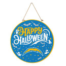 Los Angeles Chargers Halloween Round Door Décor with Hanging Rope, 18x18