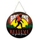Cleveland Browns Bigfoot Round Door Décor with Hanging Rope, 18x18