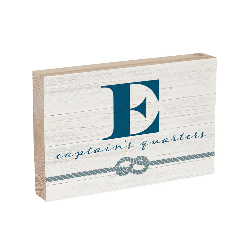 Coastal Wooden Plock Monogram Captain 12x8" E E