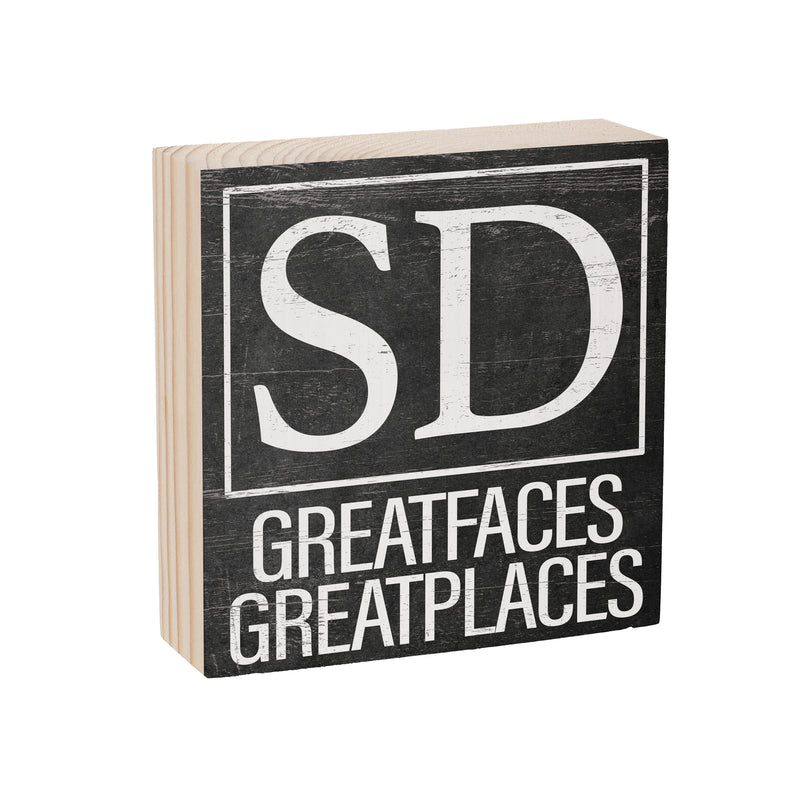 State Wooden Plock South Dakota 6x6"