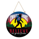 Chicago Cubs Bigfoot Round Door Décor with Hanging Rope, 18x18