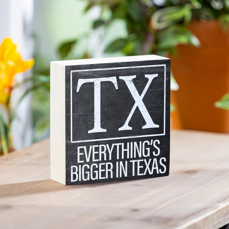 State Wooden Plock Texas 6x6"