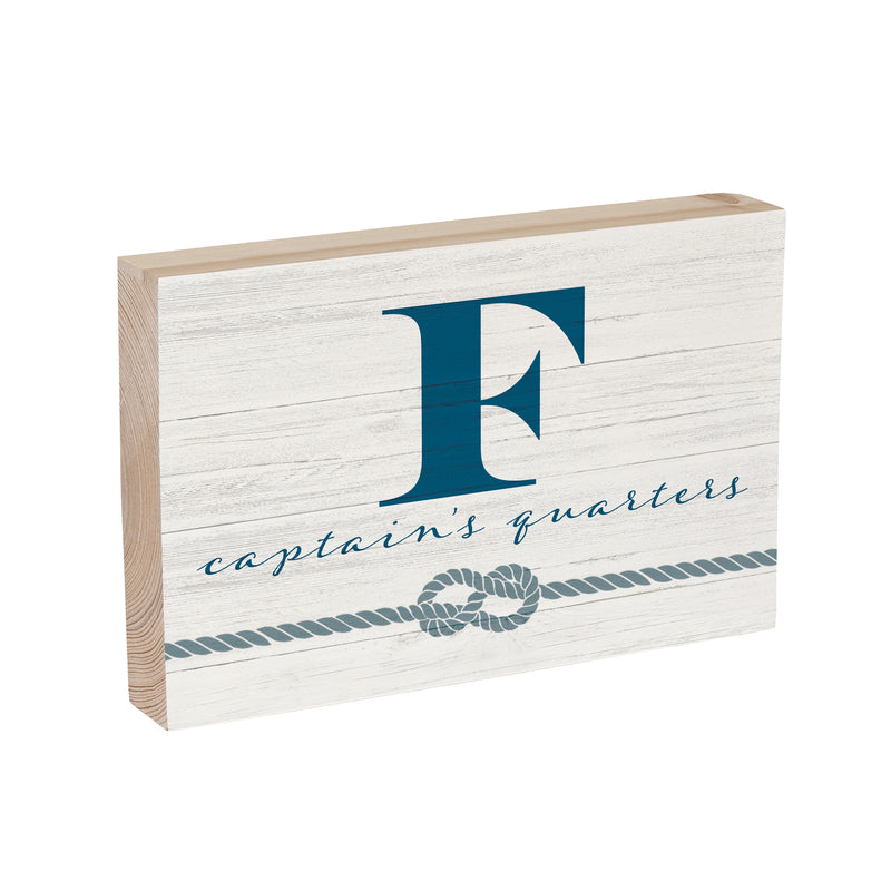 Coastal Wooden Plock Monogram Captain 12x8" F F