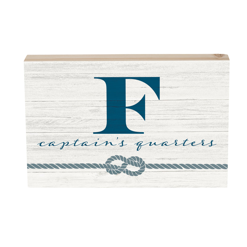 Coastal Wooden Plock Monogram Captain 12x8" F F