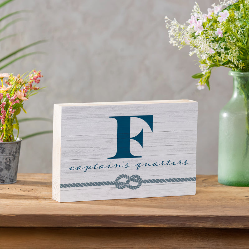 Coastal Wooden Plock Monogram Captain 12x8" F F