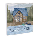 Lake Living Wooden Wall Art Wake at the Lake 12x12"