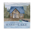 Lake Living Wooden Wall Art Wake at the Lake 12x12"