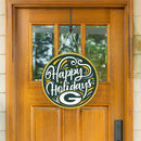 Green Bay Packers Holiday Round Door Décor with Hanging Rope, 18x18