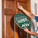 New York Jets Halloween Round Door Décor with Hanging Rope, 18x18