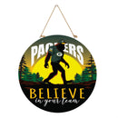Green Bay Packers Bigfoot Round Door Décor with Hanging Rope, 18x18