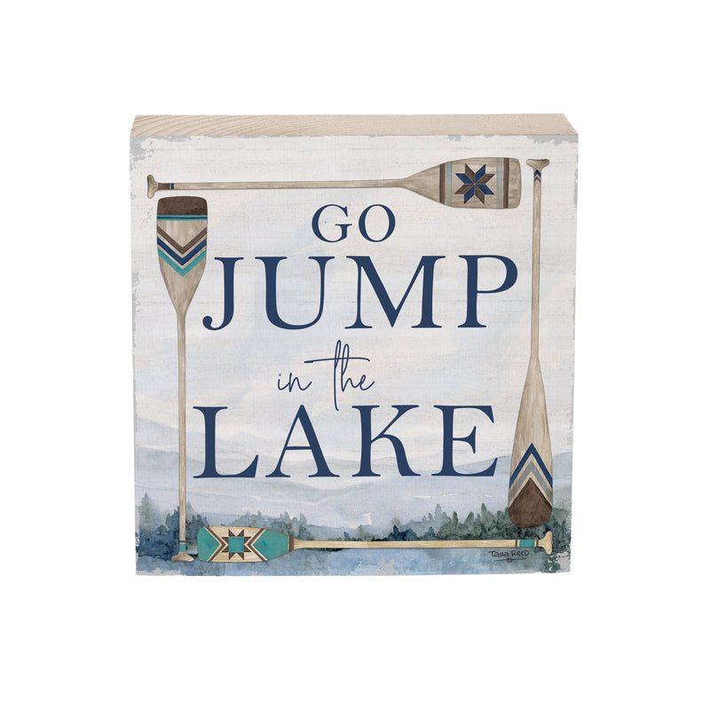 Lake Living Wooden Plock Lake Go Jump 6x6"