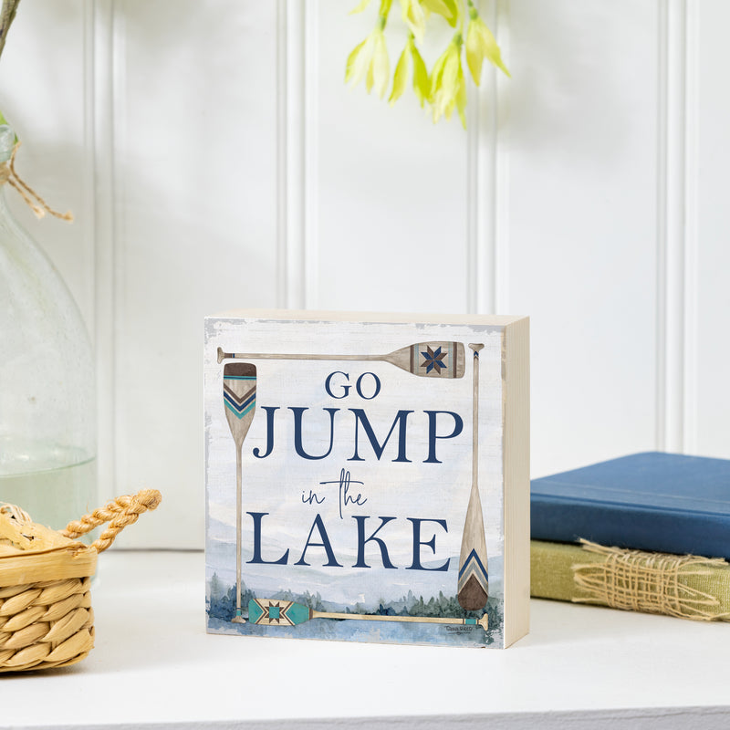Lake Living Wooden Plock Lake Go Jump 6x6"
