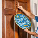 Los Angeles Chargers Holiday Round Door Décor with Hanging Rope, 18x18
