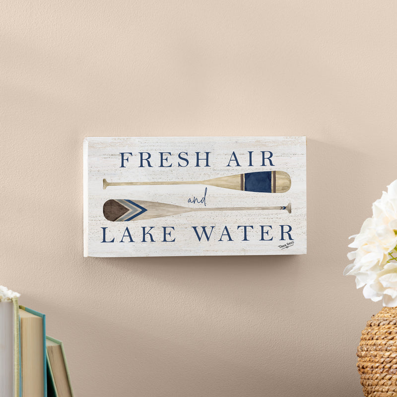 Lake Living Hanging Sign Fresh Air 11x6"