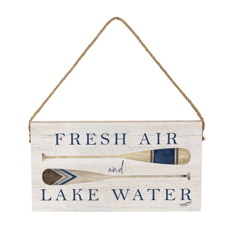 Lake Living Hanging Sign Fresh Air 11x6"